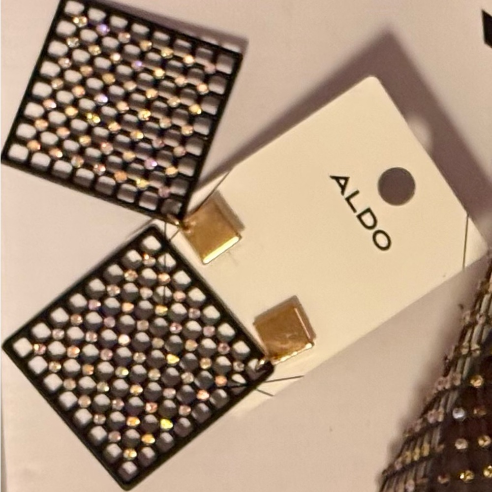 ALDO Gold and Black Geometric Earrings